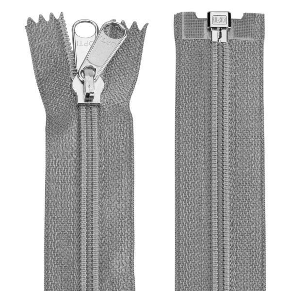 Reißverschluss für Zelte grau, 240 cm, Doppelschieber