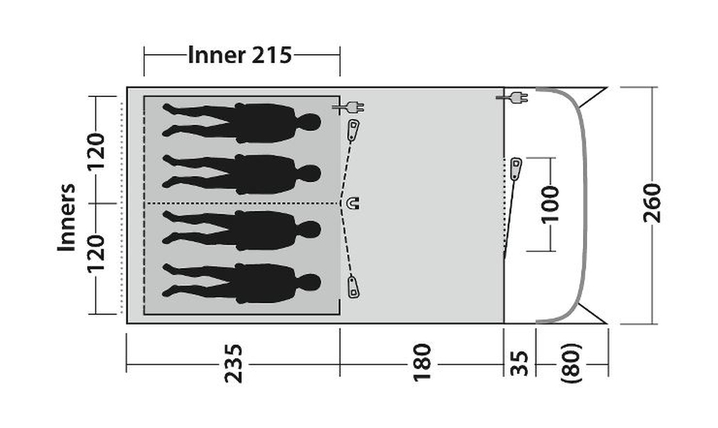 4 Personen Tunnelzelt Durango 4
