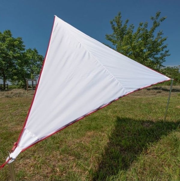 Verbindbares Sonnensegel „Zip Canvas" Oriental white inklusive Stahl Aufstellstange