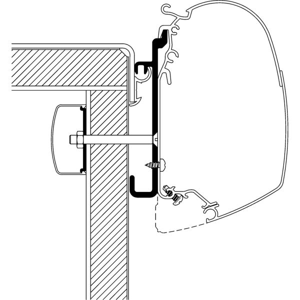 Adapter Rapido Serie 7, 8, 9 für Omnistor-Markisen Serie 5, Länge 3,50m -II. Wahl-