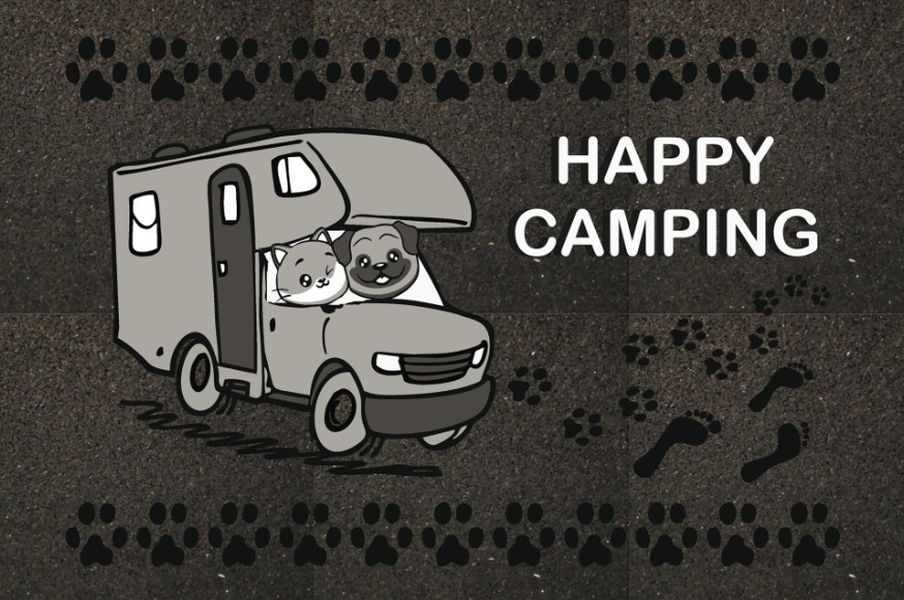 Fußmatte Flomat Happy Camping Mat 40x60cm