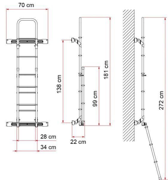 Ausklappbare Hecktürleiter Deluxe Sprinter