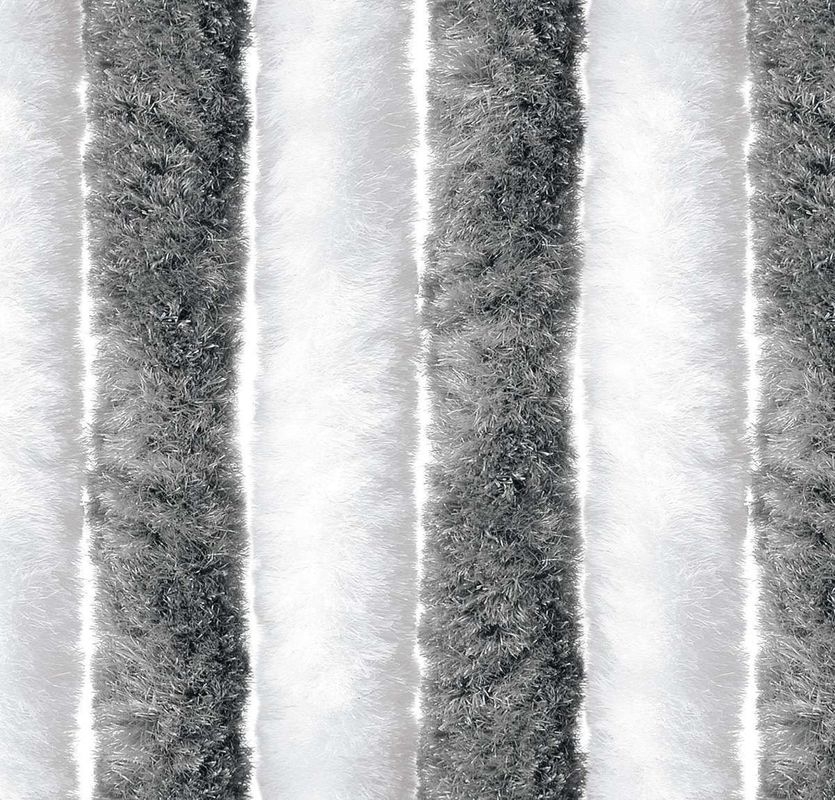 Flauschvorhang 56 x 185cm grau / weiß