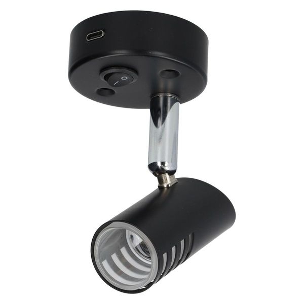 Sao Aufbauleuchte LED mit Schalter + USB-C schwarz