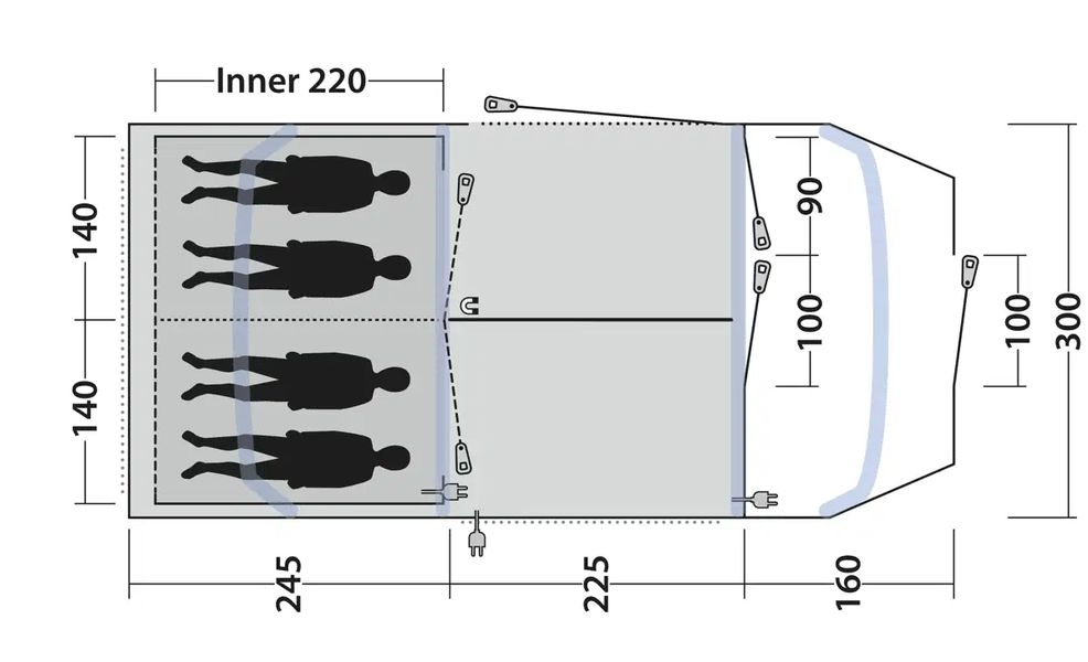 4 Personen Tunnelzelt Sacramento 4 Air
