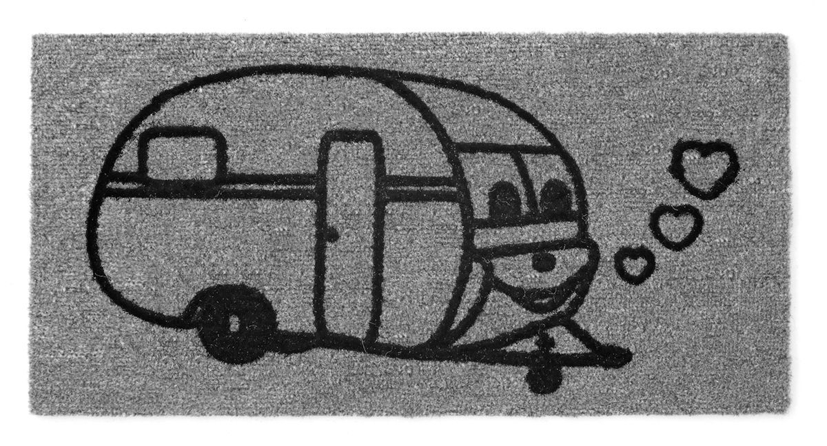 Fußmatte Derby Flock Wohnwagen, Größe 40 x 60 cm