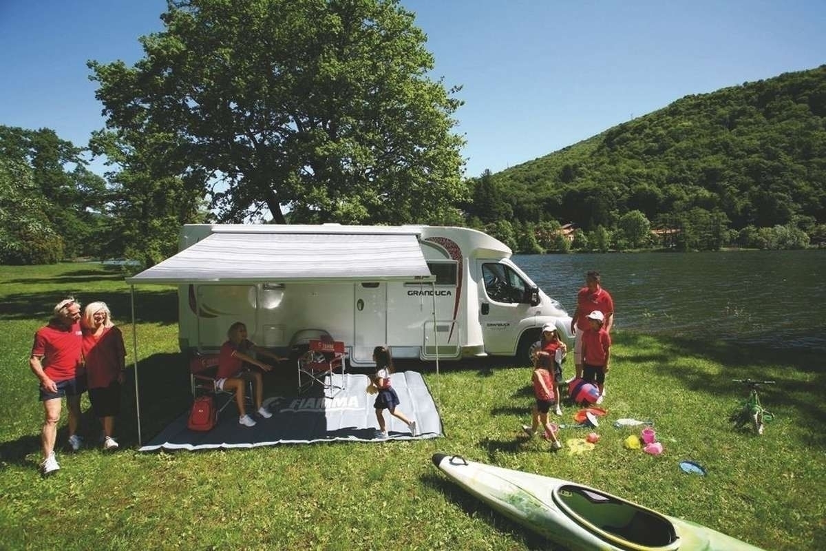 Wandmarkise F45 S VW T5/T6 California 260 x 200 cm polarweiß / royal grau, II. Wahl