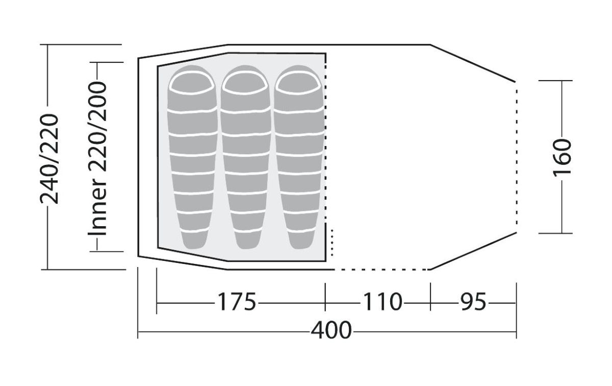 3 Personen Tunnelzelt Cima Versa 3