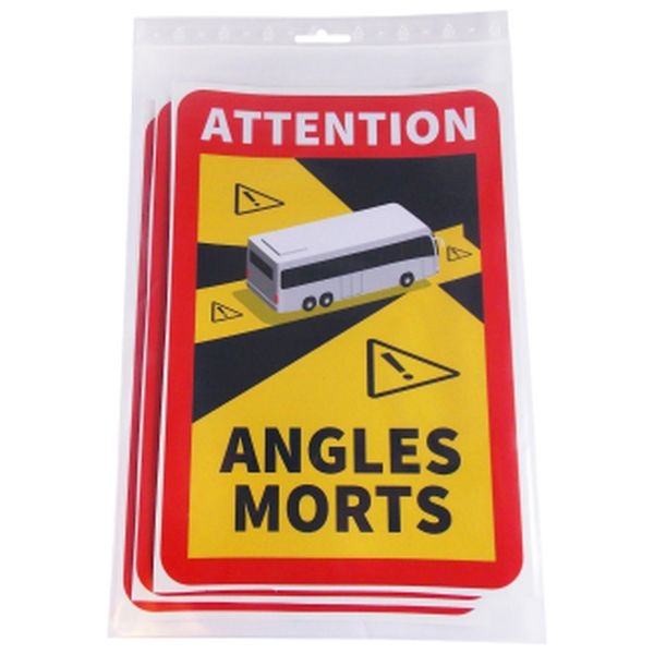 Toter Winkel Aufkleber Set Angles Morts aus 3 Stück selbstklebende Warnmarkierung 25x17cm