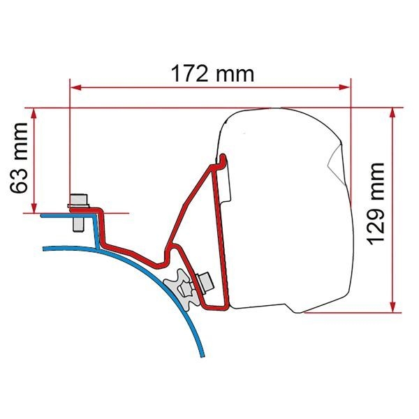 Adapter Kit VW T5/T6 California F43, deep black