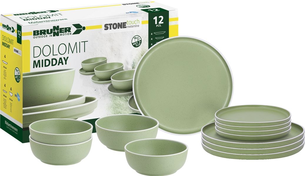 Geschirrset Midday Dolomit Green 12-teilig