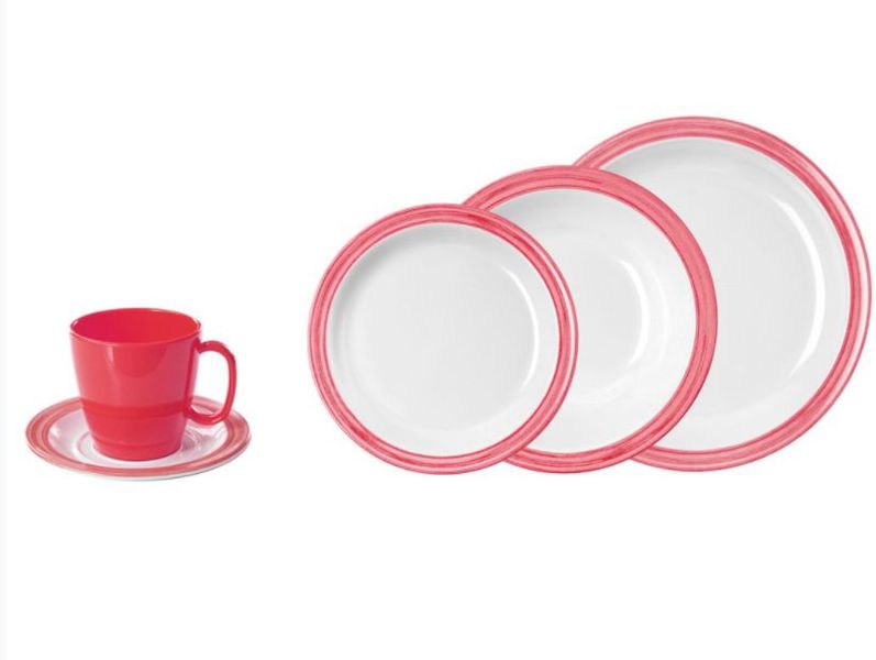 Waca Geschirrset Family 4 Set Bistro rot, 20-teilig