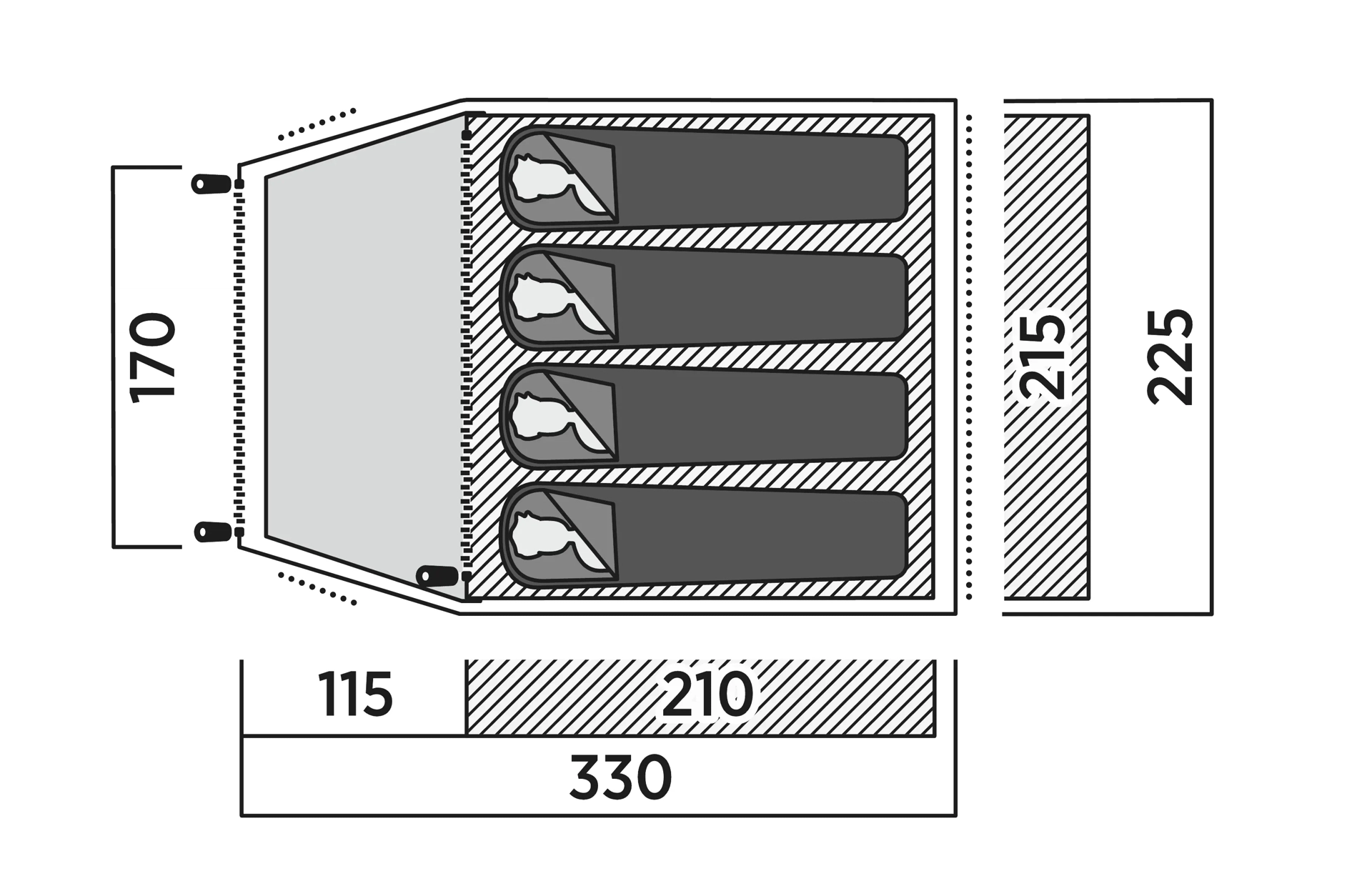4 Personen Kuppelzelt Setesdal 4 Ausstellungsstück