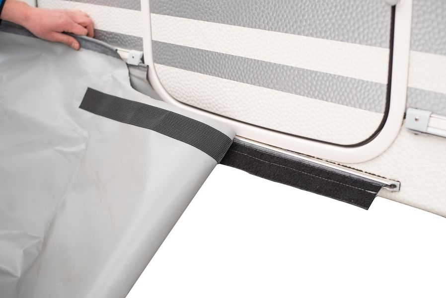 Bodenschürze für Wohnwagen mit abgesenktem Einstieg 400x60cm