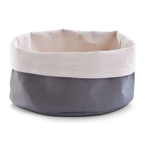 Zeller Present Brotbeutel rund 13 x 25 cm, anthrazit, cremeweiß