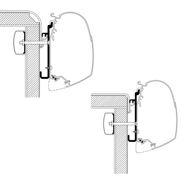 Adapter Rapido Serie 7, 8, 9 für Omnistor-Markisen Serie 5, Länge 3,50m -II. Wahl-